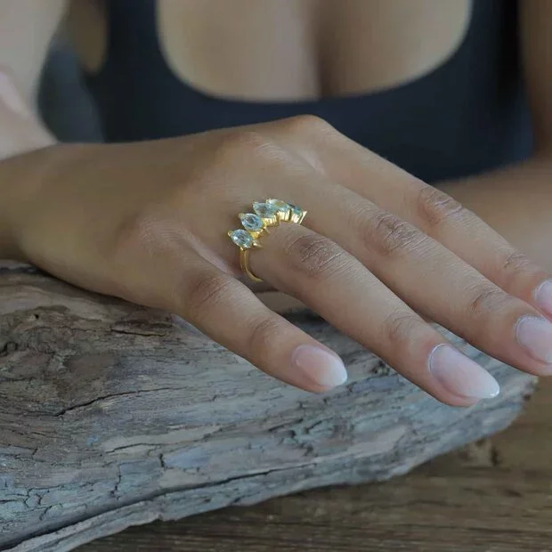 Goldplated Topaas ring Grazia