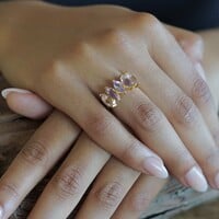 Goldplated ring Grazia Amethist