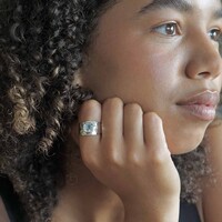 Zilveren ring blauwe Topaas Nilam Zilveren ring blauwe Topaas Nilam
