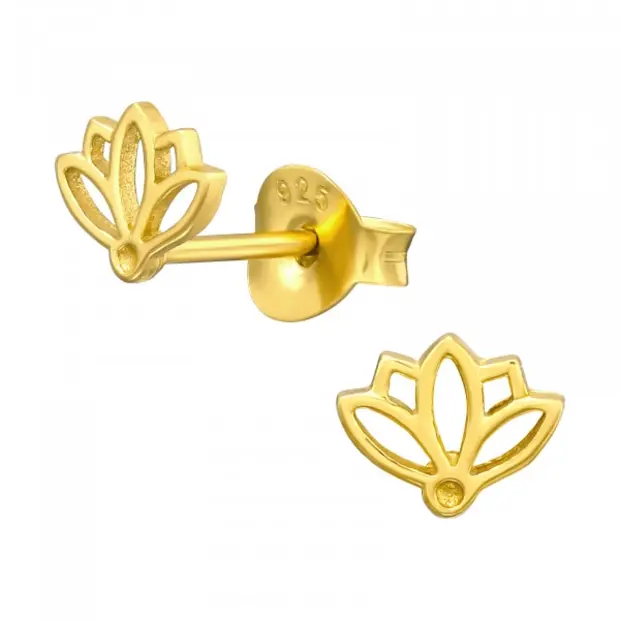 Gold plated oorknopjes Lotus Liv