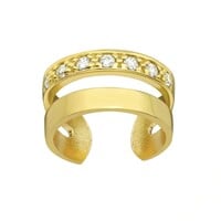 Gold plated earcuff double bar zirkonia