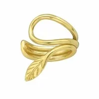 Gold plated earcuff Golden leaf