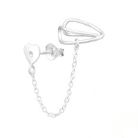 Oorknopje met earcuff Loving heart