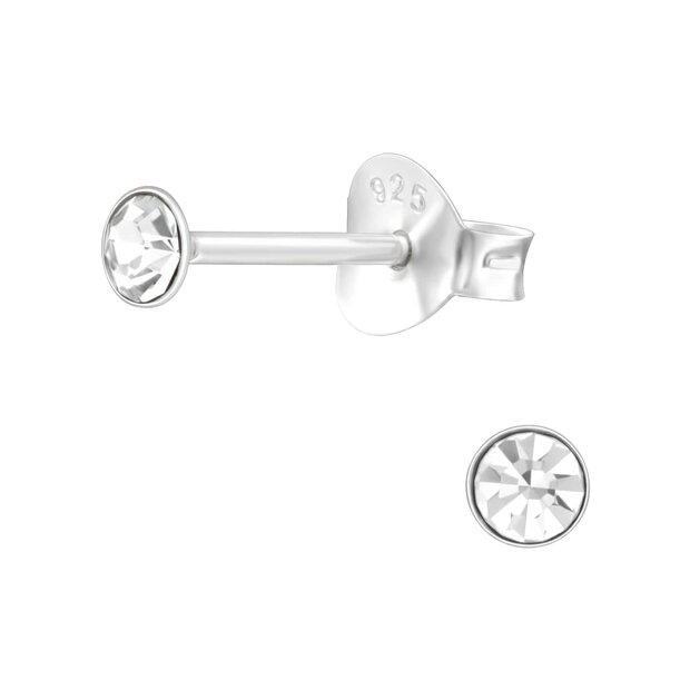 Zilveren oorknopjes Crystal Caylee