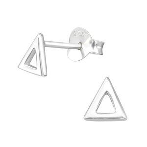 Zilveren oorknopjes driehoek Catoo