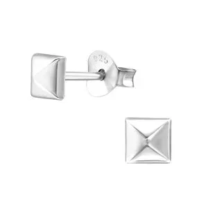 Zilveren oorknopjes pyramide Ceyla