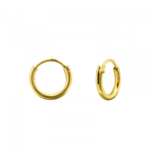 Gold plated mini oorringetjes 8 mm