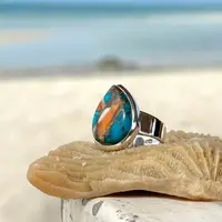 Spiny Oyster Turquoise ring Drop