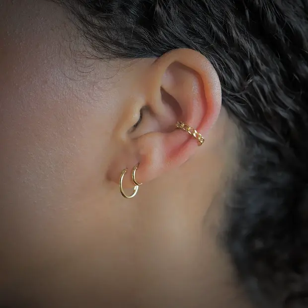 Gold plated oorringetjes 12 mm