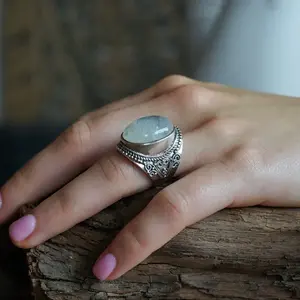 Zilveren Maansteen ring Lexy