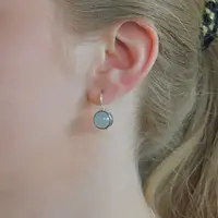 Zilveren oorbellen Blue Chalcedone Animah