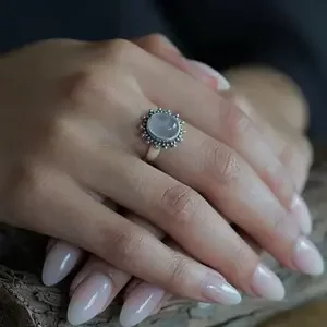 Zilveren ring Rozenkwarts Yusra
