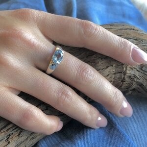 Zilveren ring Aquamarijn