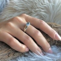 Zilveren ring Aquamarijn