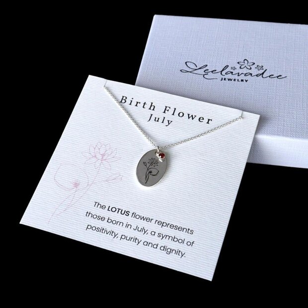 Geboortebloem ketting Juli Geboortebloem ketting Juli
