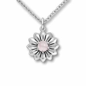 Ketting bloem Rozenkwarts Zahra