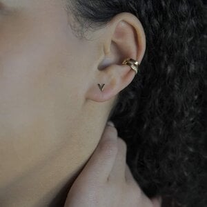 Gold plated earcuff double bar zirkonia