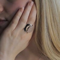 Zilveren ring Rozenkwarts Anello