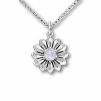 Ketting bloem Maansteen Zahra