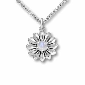 Ketting bloem Maansteen Zahra