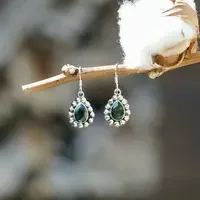 Zilveren oorbellen Smaragd