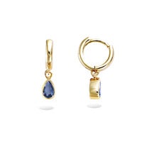 Goldplated oorbellen Montra blauw