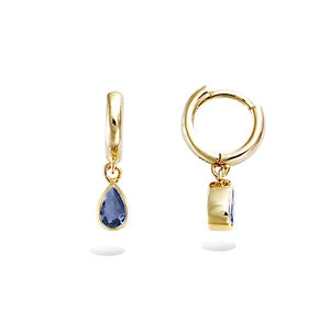 Goldplated oorbellen Montra blauw