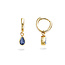 Goldplated oorbellen Montra blauw