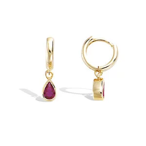 Goldplated oorbellen Montra rood