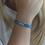Stoffen blauw vriendschapsbandje Stoffen blauw vriendschapsbandje
