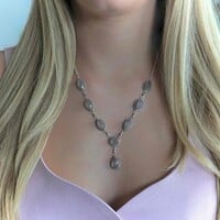 Zilveren Rozenkwarts collier Tonya