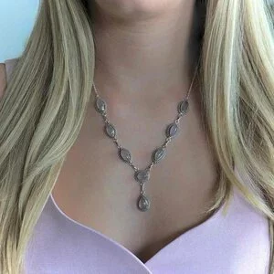 Zilveren Rozenkwarts collier Tonya