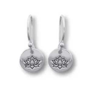 Zilveren oorbellen Lotus disc