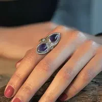 Boho ring Aurora Amethist