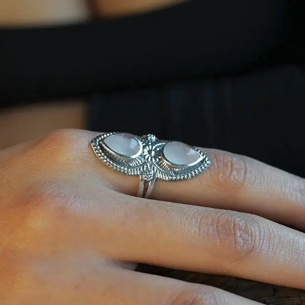 Boho ring Aurora Rozenkwarts