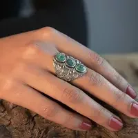 Boho ring Isaura Smaragd