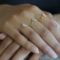 Goldplated Maansteen ring Feena