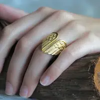 Boho ring Angel Wings goldplated