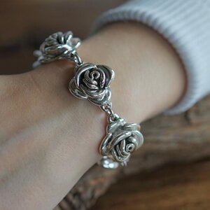 Zilveren dames armband Roos