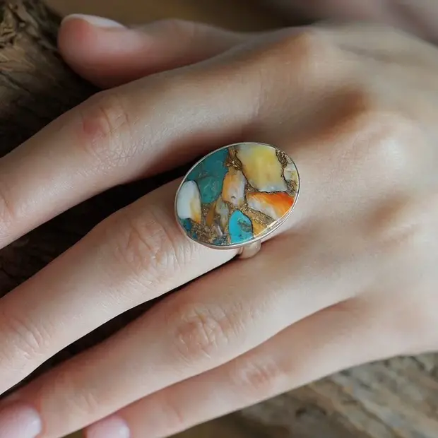 Spiny Oyster Turquoise ring Bo