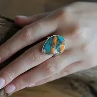 Spiny Oyster Turquoise ring Fin