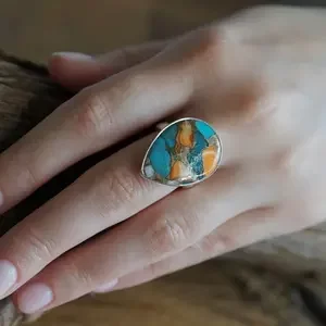 Spiny Oyster Turquoise ring Fin