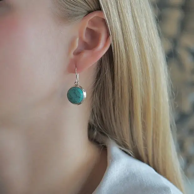 Turquoise oorbellen Tania