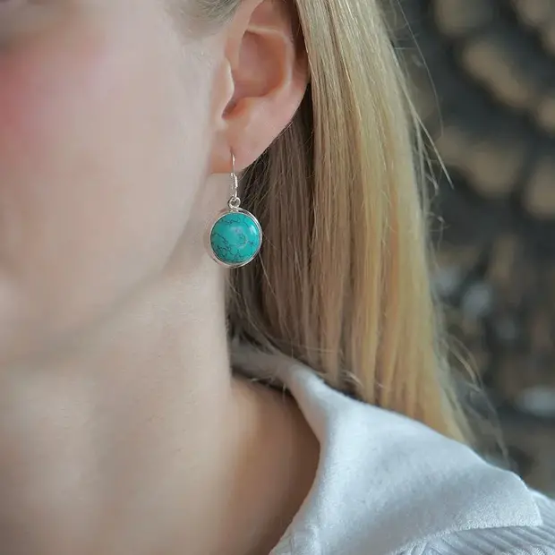 Turquoise oorbellen Tania