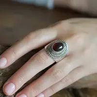 Zilveren ring Granaat Bonita Zilveren ring Granaat Bonita