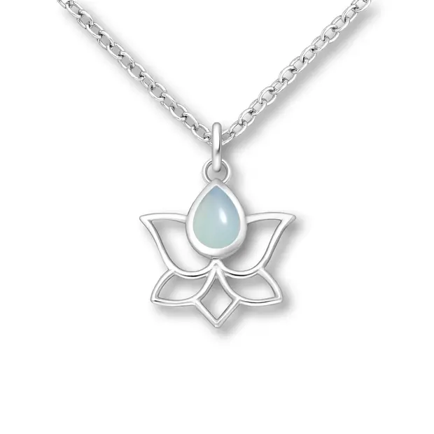 Chalcedoon hanger Lotus