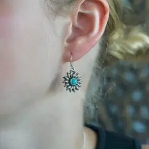 Turquoise oorbellen Sunshine