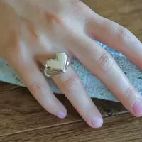 Zilveren ring Hart
