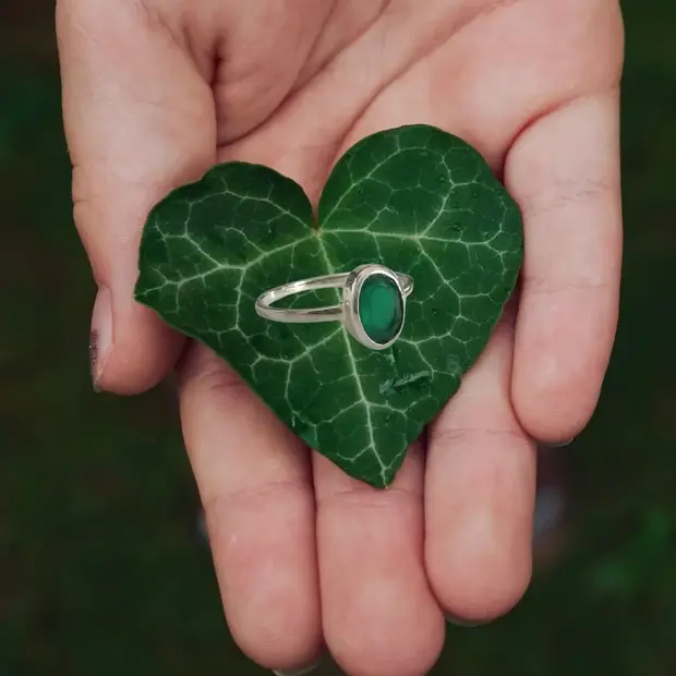 Groene Onyx ring Piccola