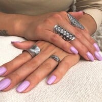 Zilveren ring Flower of life